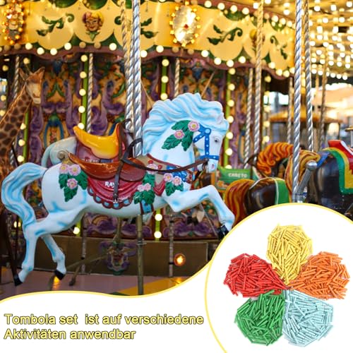 BEIMEIII 200 Stück Tombola Set Gewinnlose 1-200 Lose Treffer Tombola Tombola Lose Gewinn Röllchenlose Bunt Gemischt Gewinnlose Nummeriert für Vereinsfest Party und Freizeit Alljährliche Tombola