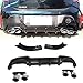 Compatible with 2019-2021 Corolla Hatchback E210 MZEA12R 5D Rear Diffuser + Splitter + Decor Muffler Painted Matte Black
