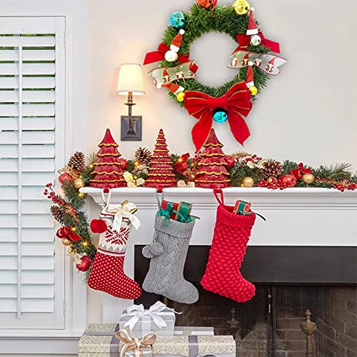 Fudao Christmas Decorations Ornaments Santa Wreath Christmas Ornaments Holiday Party Art Deco Supplies Small Door Wreath Christmas (Green, One Size) #TOP4