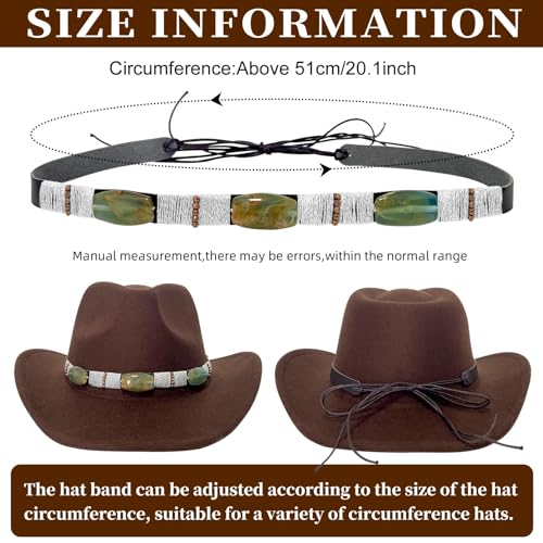 Image of Cowboy Hat Bands for Men Women,Braided Hatbands Belt for Cowboy /Western /Fedora /Cowgirl Hats Multicolor