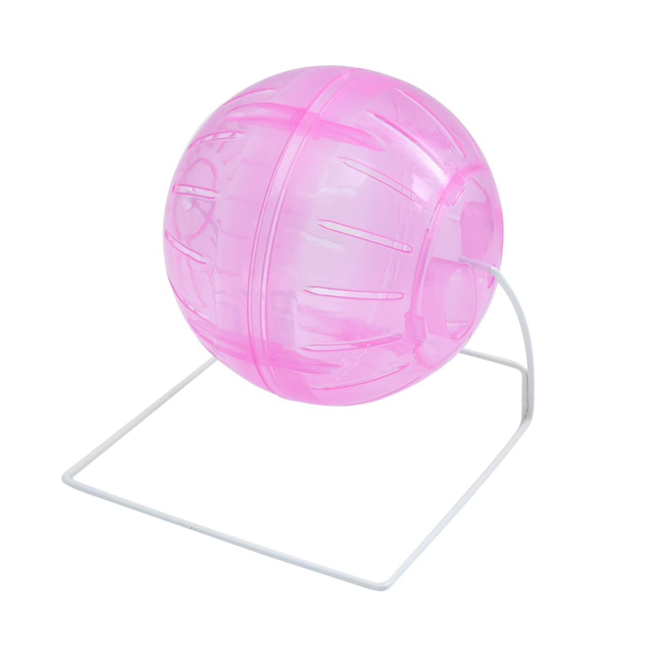 Housoutil Hamster Running Ball Pink and Metal with Stand for Small Pets Gerbils and Hamsters Interactive Exercise and Play