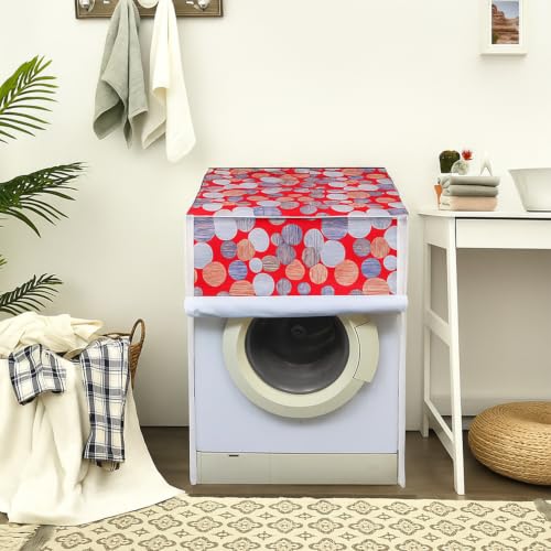 Image of TRENDYMART Waterproof Washing Machine Cover 82x60 cm Dustproof Protective Cover for Top Load Washing Machine Durable Fabric Home Use