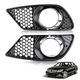 AUTOKAY Front Left and Right Fog Light Chrome Shell with Black Insert Cover Trims For Mercedes Benz C300 W204 08-2011 Set of 2 LED Angle Eyes Fog Light Lamps Cover Grill