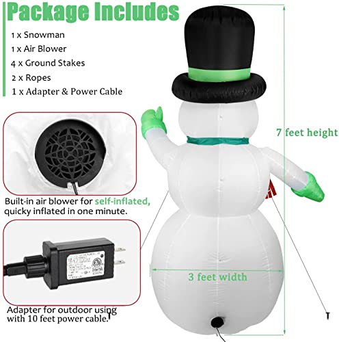 Thanger 7 Ft Christmas Inflatables Snowman Outdoor Yard Decorations thumb #5