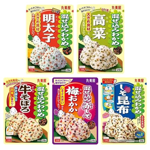 【人気ふりかけ5袋セット】人気 大袋 ソフト 混ぜ込み シリーズ 詰め合わせ 5種アソートセット|お弁当・朝食・おにぎり・お土産 (混ぜ込み4, ピリ辛明太子・ピリ辛高菜・牛そぼろ・梅おかか・しそ昆布)