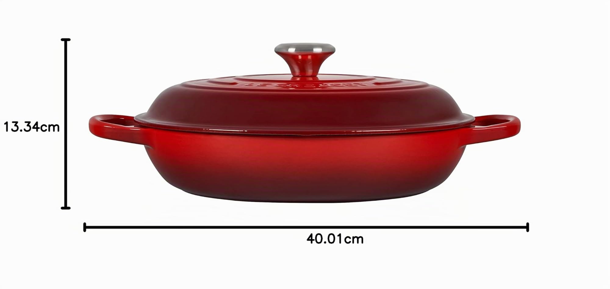 Le Creuset Signature Gusseisen Gourmet-Profitopf, Rund, Ø 30 cm, 3,5 l, Für alle Herdarten inkl. Induktion geeignet, 5,555 kg, Kirschrot, 21180300602430