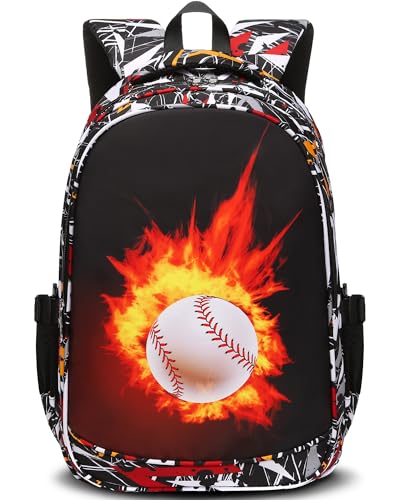School Backpack for Boys Baseball Bookbag Ages 6-8 8-10