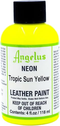 Angelus Pintura para cuero neón, 4 onzas, amarillo sol tropical