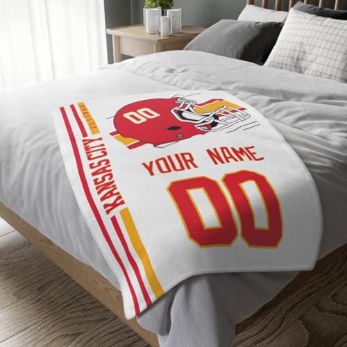 Image of Kansas Throw Blanket Custom Name and Number Personalized Gifts for Men and Women