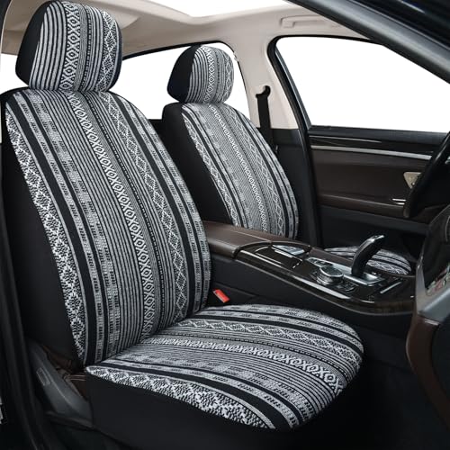 SCOMEE Baja Saddle Blanket Front Car Seat Covers Boho Striped Woven Covers