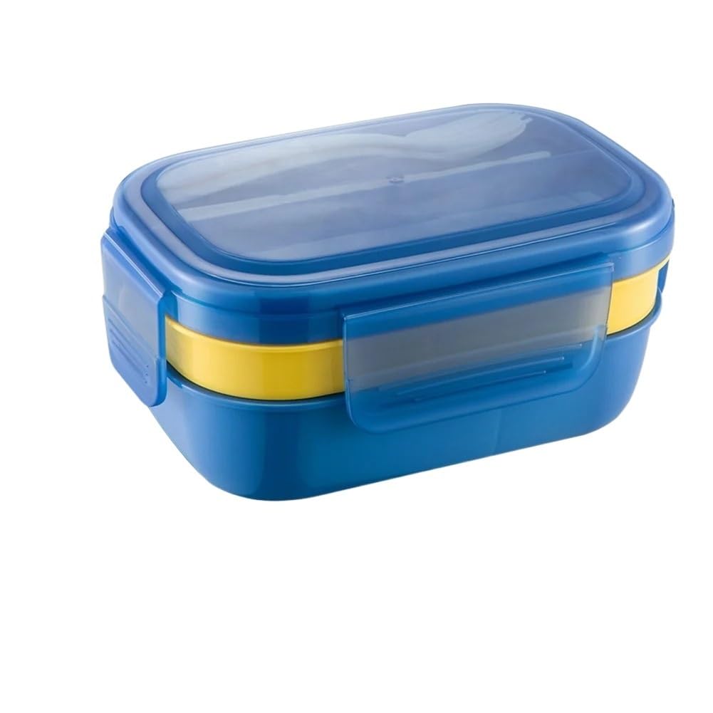 GUYANA Lunch Box Bento Box impilabile for microonde Lunch Box Contenitore for Pranzo Integrato a 3 Strati con Posate Bento Box (Color : Blue)