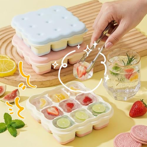 Bandejas de silicón para cubos de hielo con tapa miniatura 6