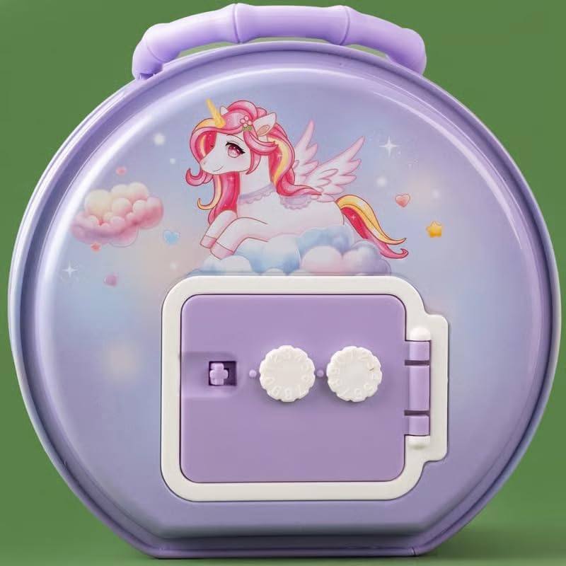 Image of Sajani Cute Cartoon Creative Portable Piggy Bank, Money Saving Box with Combination Lock, Mini Coin Bank Gifts for Boys and Girls, Best Return Gifts for Kids (Pack of 1) (Round)