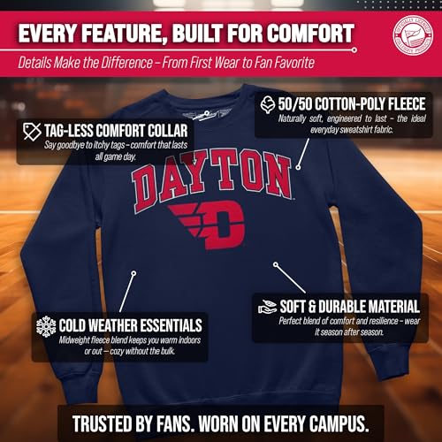 Image of NCAA College Sweatshirt Fleece Crewneck Pullover for Men and Women | Officially licensed NCAA college gameday crewneck pullover - 9 oz fleece lined sweatshirt with arch and logo design