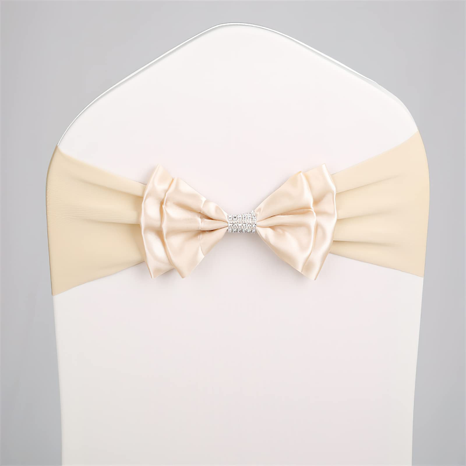 Stuhlschärpen Stuhl Schärpen,Organza Schleife Tüll Stuhl Rücken Blume Schärpe,Hochzeit Stuhl Bogen Für Stuhl Deckt Schärpe Geburtstag Party Hotel Dekoration,Champagne,50PCS
