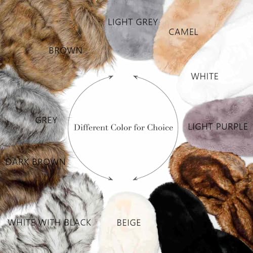 JAKAWIN Women’s Faux Rabbit Fur Wraps and Shawls Bride Wedding Fur Stole Bridal Dress Shrug Cover Up for Women2