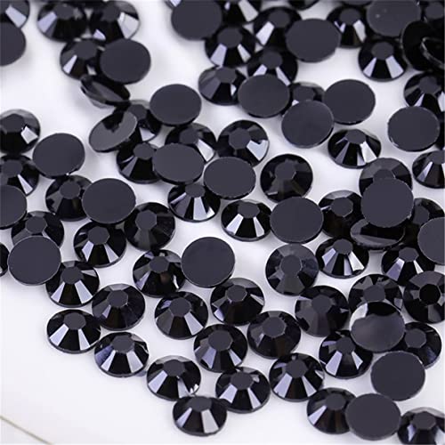 Image of 1500 Pieces SS16 4mm Flatback Rhinestones Clear Glass Round Gems Crystals for Nail Art DIY Crafts Clothes Shoes Bags （Black）