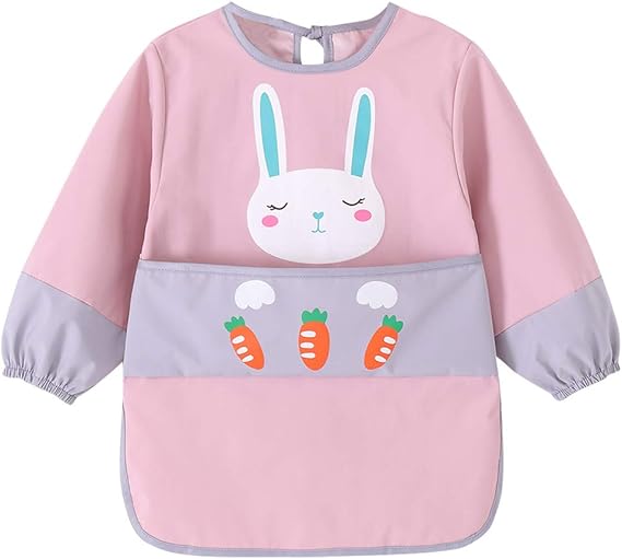 Amazon Co Jp Happy Cherry キッズ スモック 子供 エプロン 幼児 食事 外遊び 女の子 男の子 長袖 防水 食事エプロン 赤ちゃん 保育園 幼稚園 離乳食 90 100 110 1 ベビー マタニティ