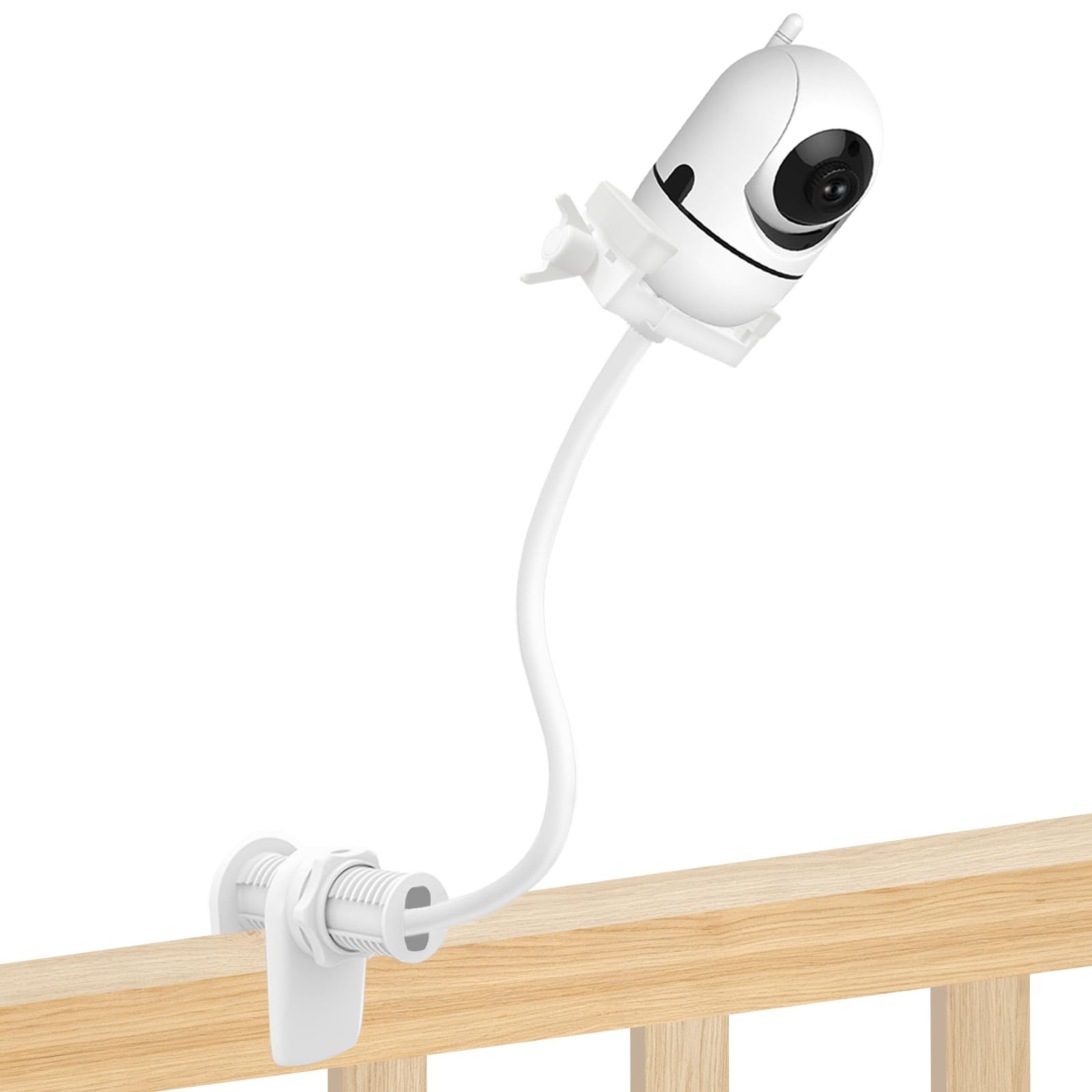 VIKOBESS Baby Monitor Holder, Universal Baby Monitor Mount with Aluminium Gooseneck, Compatible with HelloBaby, Momcozy, ieGeek, Philips Avent and More, Adjustable Clamp Stand for Shelf and Furniture