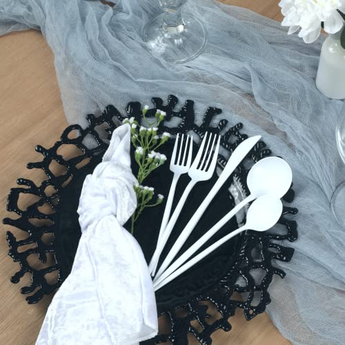 Platos decorativos acrílicos negros CVL 10 piezas miniatura 4