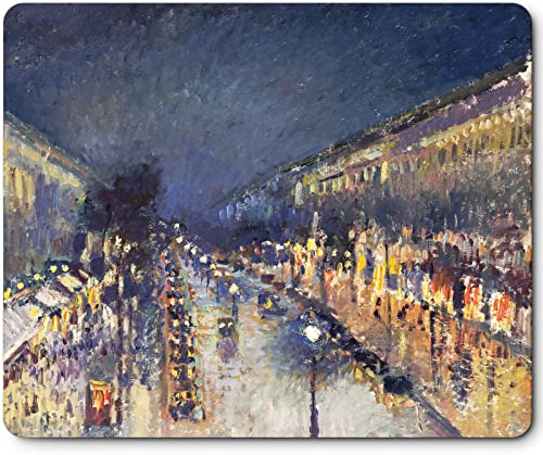 Alfombrilla de ratón Diseño de Arte, Tamaño: 240 x 200 mm, tapete de Escritura para Escritorio Borracha Antiderrapante, Superficie Texturizada Impermeable (Camille Pissarro-El Bulevar Montmartre) Cover