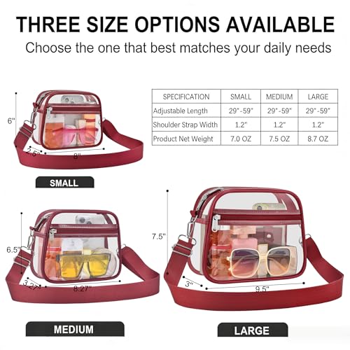 Image of Clear Bag for Stadium Events Clear Sports Fan Handbags Purses with Adjustbale Strap for Concerts Festivals Game Day