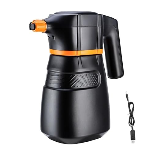 電動発泡スプレー 電動フォームガン 洗車 泡噴霧器 電動スプレー 2L 大容量 低騒音 USB充電式 蓄圧式加圧霧吹き 洗車用品 泡洗車/水やり/掃除用 (黒)