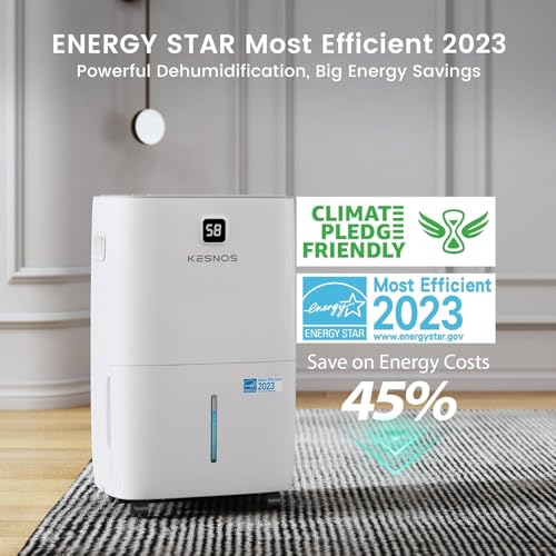 Image of Kesnos 120 Pints Energy Star Dehumidifier for Home w /Front Humidity Display