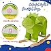 Glow Guards Light up Music Dinosaur Rocking Horse Stuffed Animal Set of 2 with Glowing Singing Dinosaur Plush Toy Wooden Chair Seat Ride on Toys Gift for Ages 1-3 Toddlers Kids Baby (Dinosaur)