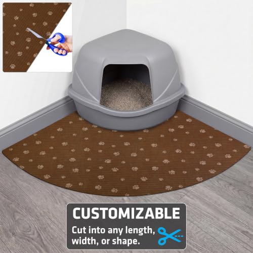 Image of Drymate XL Original Cat Litter Mat, Contains Mess from Box, Protects Floors, Urine-Proof, Machine Washable, Soft on Kitty Paws, Absorbent, Waterproof (USA Made, Recycled Content)(28 inchx36 inch)(BrownTanPaw)