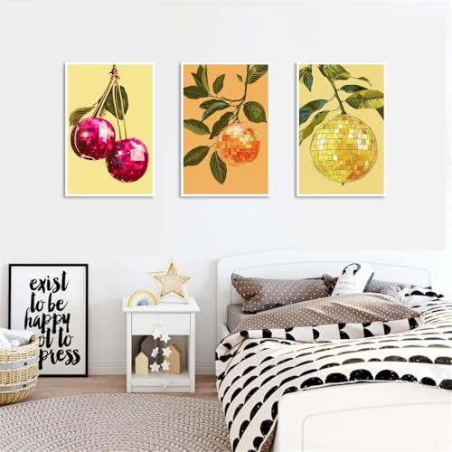 Clendo 6P Disco Ball Paint by Numbers Kit for Adults, DIY Fruit Adult's Paint by Numbers on Canvas, Easy Acrylic Watercolor Oil Painting by Number Without Frame(8x12 in) by Clendo - Image 5