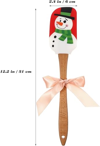 Miniatura 3 de Cabilock 2 espátulas de silicona de Navidad con asas de madera, espátula para hornear, mezclar, hornear, pastel, fiesta de Navidad, vacaciones