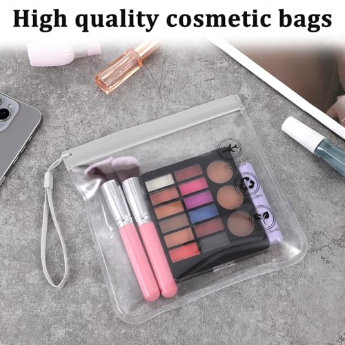 cobee 8 Pack TSA Approved Clear Toiletry Bags, Quart Size Carry on Airport Airline Compliant Travel Bag Makeup Cosmetic Bag Organizer Leak-Proof Airport Security Bag for Liquids, Cosmetics (Gray)4