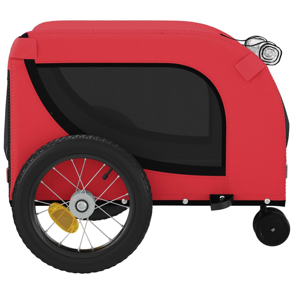 Homgoday Przyczepa rowerowa dla zwierząt Czerwony i czarny Oxford i żelazo, wyposażenie wózka dla psa, wózek rowerowy, wózek rowerowy, wózek dla psa, transporter rowerowy model 94013