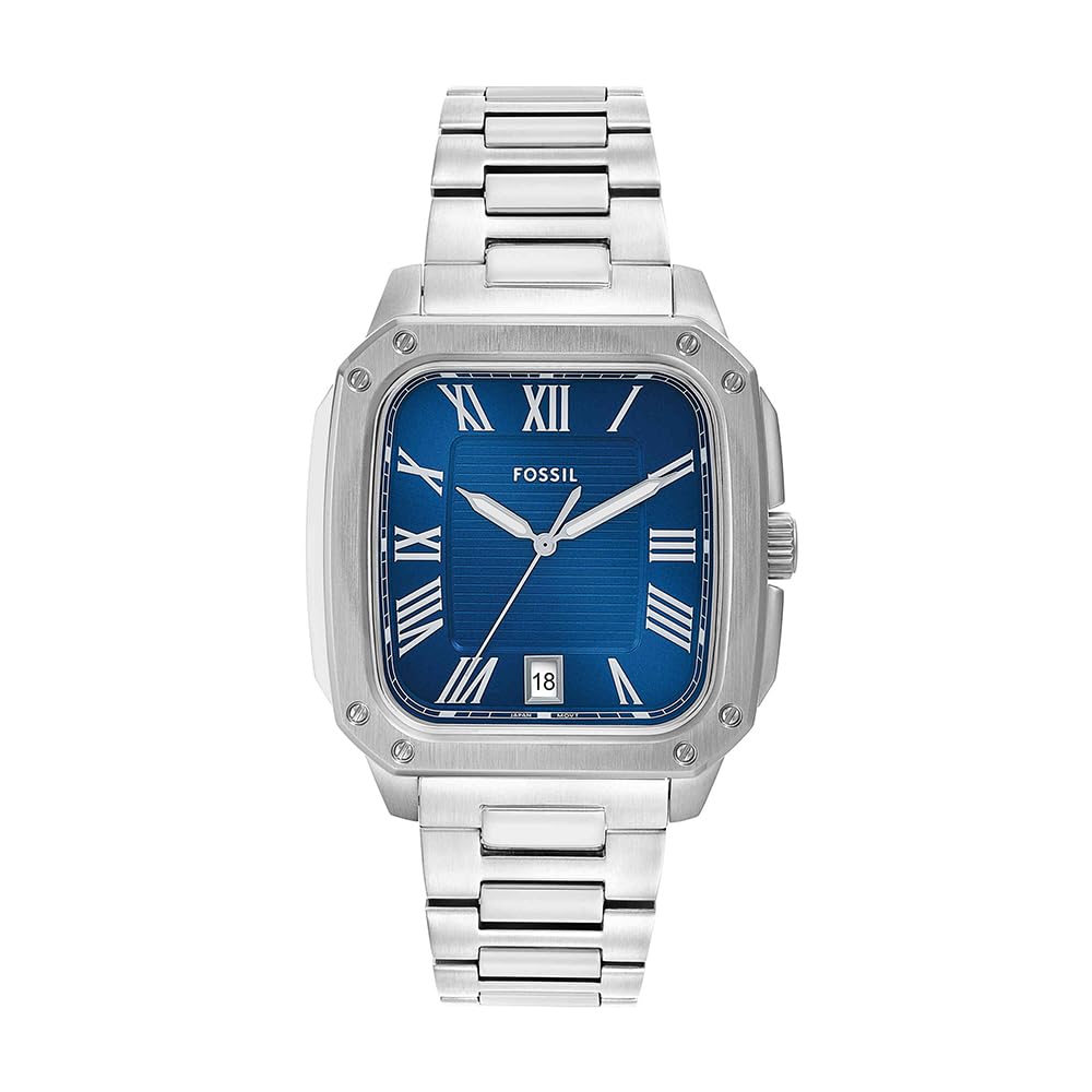 Fossil Crosby Watch for Men, Quartz Three Hand Date Movement with Stainless Steel Strap