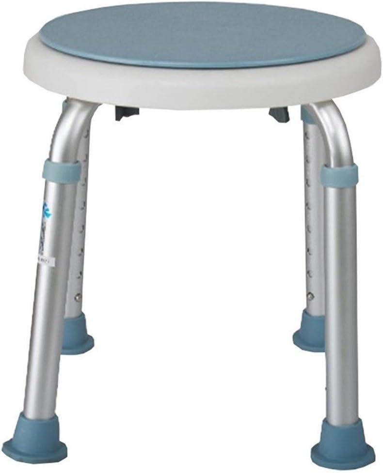 WHOJA Taburete de baño Giratorio 360 ° Altura Regulable Conteras Antideslizantes Taburete Baño Ortopédico for Adultos y Niños Aluminio y plástico Peso Máximo 150Kg Ayuda ergonómica