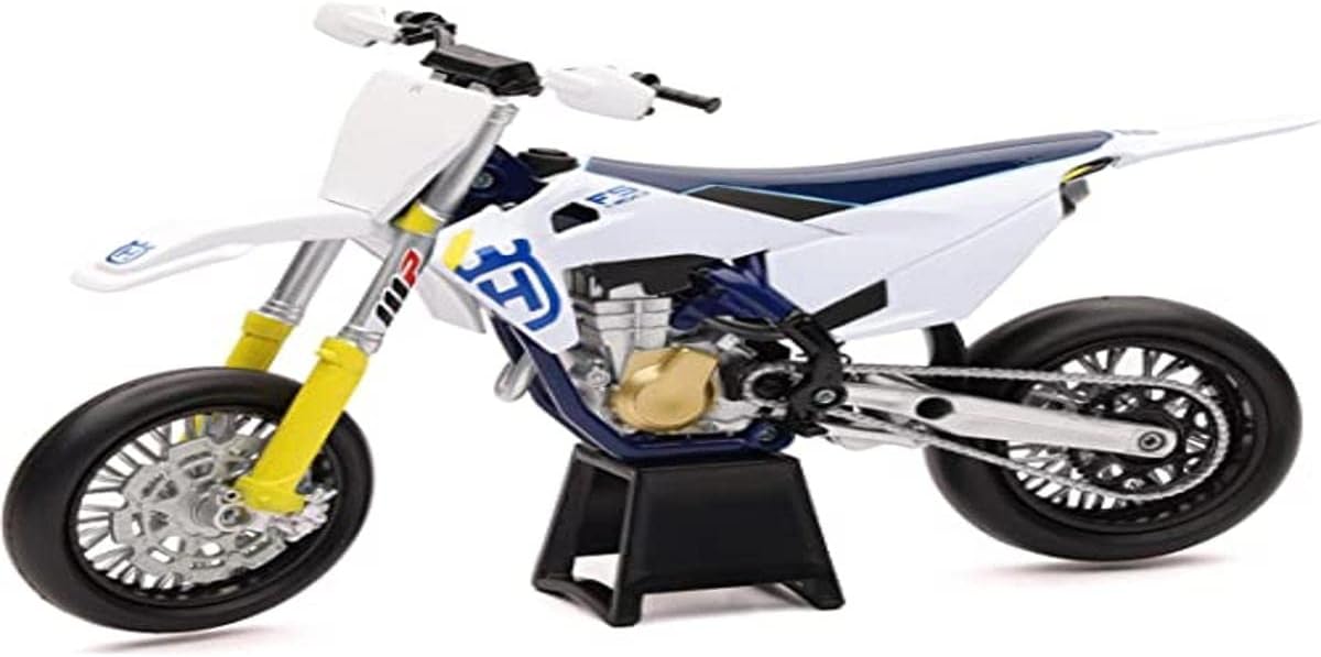 FS450 White and Blue 1/12 Diecast Motorcycle Model by New Ray 58163