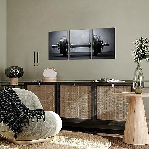 YeiLnm-Fitness-Gym-Canvas-Wall-Art-Decor-Black-and-White-Modular-Dumbbells-Painting-Picture-Sports-Artwork-for-Boys-Men-Bedroom-Decoration-Framed-Ready-to-Hang