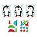 Paper Riot Co. Penquin Stacking Christmas Holiday Wall Stickers Removable for Family Activity Classroom Kids Room Nursery Bedroom Home Decor 65 Count Decals