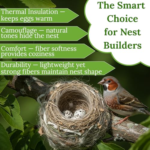 Image of Hummingbird Nesters Bird Nesting Material Holder for Wild Birds Humming Bird House Materials Gifts for Bird Watching Nature Lovers Refillable Outdoor Bird Station (Wool Nesting Material)
