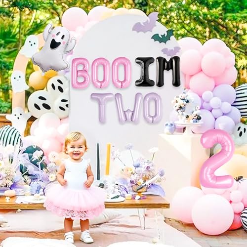 Boo I'm Two Halloween Birthday Party Decor Boo I'm Two Banner Ghost Balloon by Roaring Good Time - Used condition - Image 6