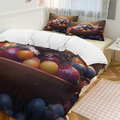 Housse de couette hérisson 220x240cm anti-pli parure lit douce - 5
