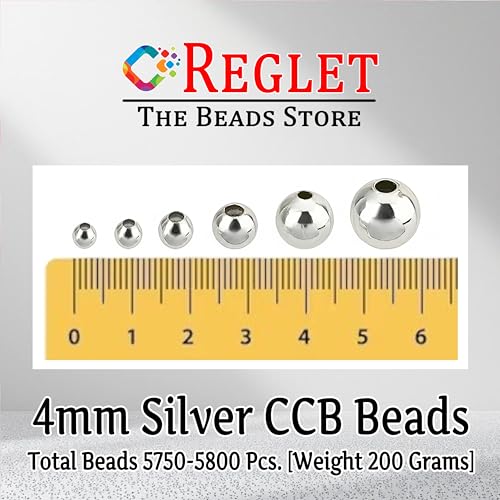 Image of 5800 Pcs Silver Pearl Beads for Jewellery Making Kit | Bead Bracelet Making for Women Girls Kids | Crystal Beads for Craft | Pearls for Craft | 4mm | 200g