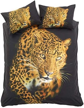 Olivia Rocco 3D Animal Print Duvet Sets, Single, Black Panther