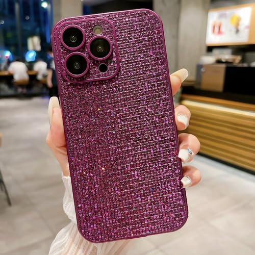 Coque Flash Diamond iPhone 14 13 12 Pro Max TPU rose pailleté