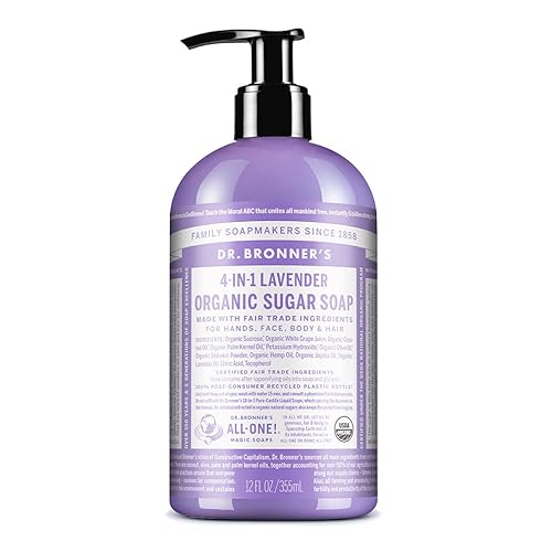 Vista 11 de Dr. Bronner's Jabón de azúcar orgánico (bebé sin perfume, 12 onzas) - Hecho con aceites orgánicos regenerativos certificados, azúcar y polvo