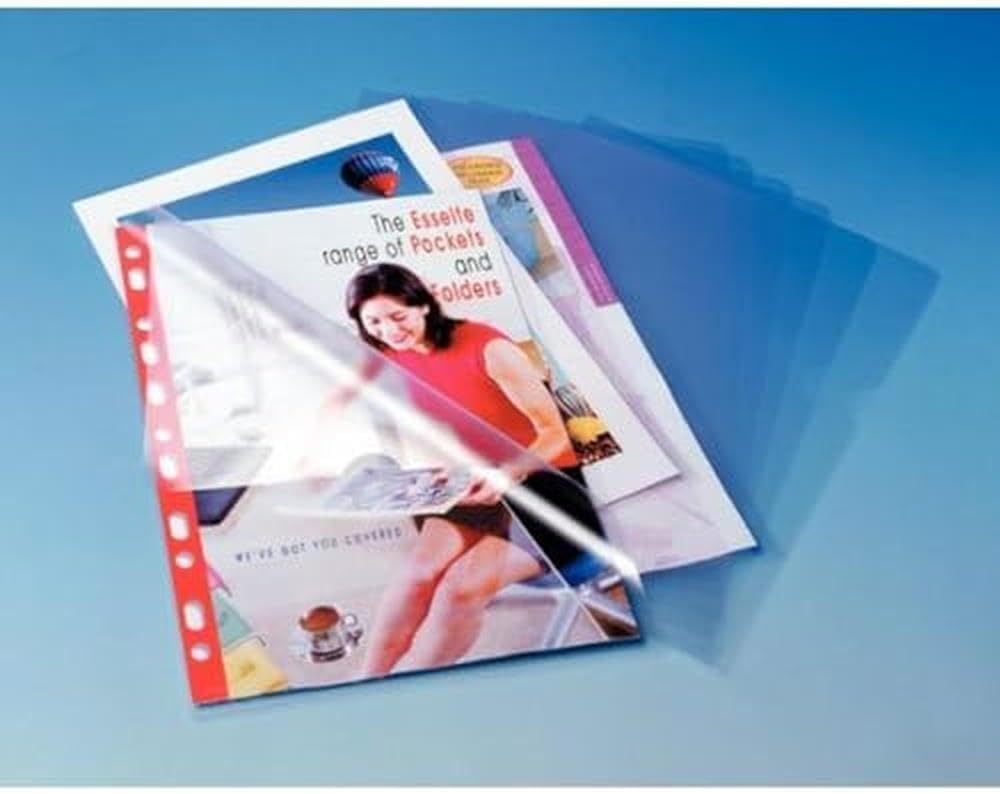 Esselte Quality Folder, Pack of 100, Holds up to 40 A4 Sheets, Transparent, 75 Micron PP Material, 54810