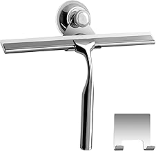 Zindoo Shower Cabin Squeegee, Suction Cup Shower Squeegee, Stainless Steel Shower Squeegee, Shower Squeegee for Cleaning and Drying Glass, Tiles, Windows