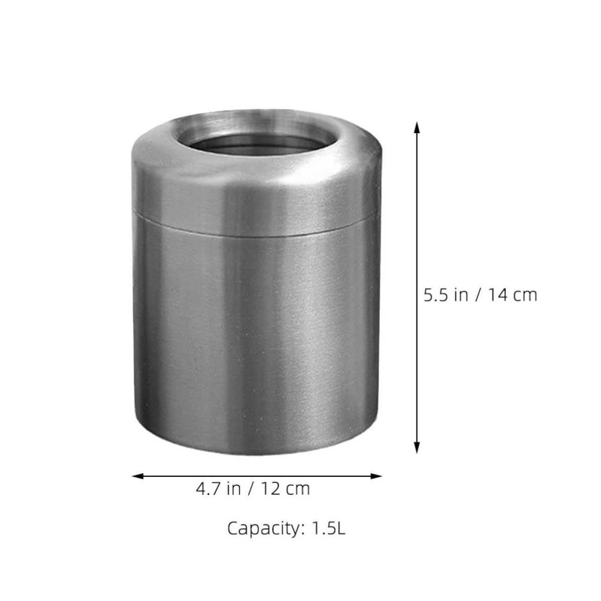 Cubo de Basura Pequeño de Acero Inoxidable Plata 1, 5 L