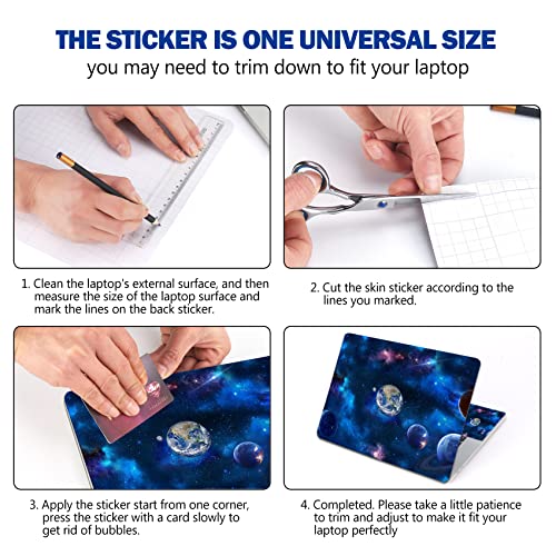 Aimsa Laptop Skin Sticker Decal, 12 13 13.3 14 15 15.4 15.6 Inch Laptop Art Decal Protector Notebook Netbook Pc 15.6" Universal Vinyl Cover, Cosmos Space #TOP5
